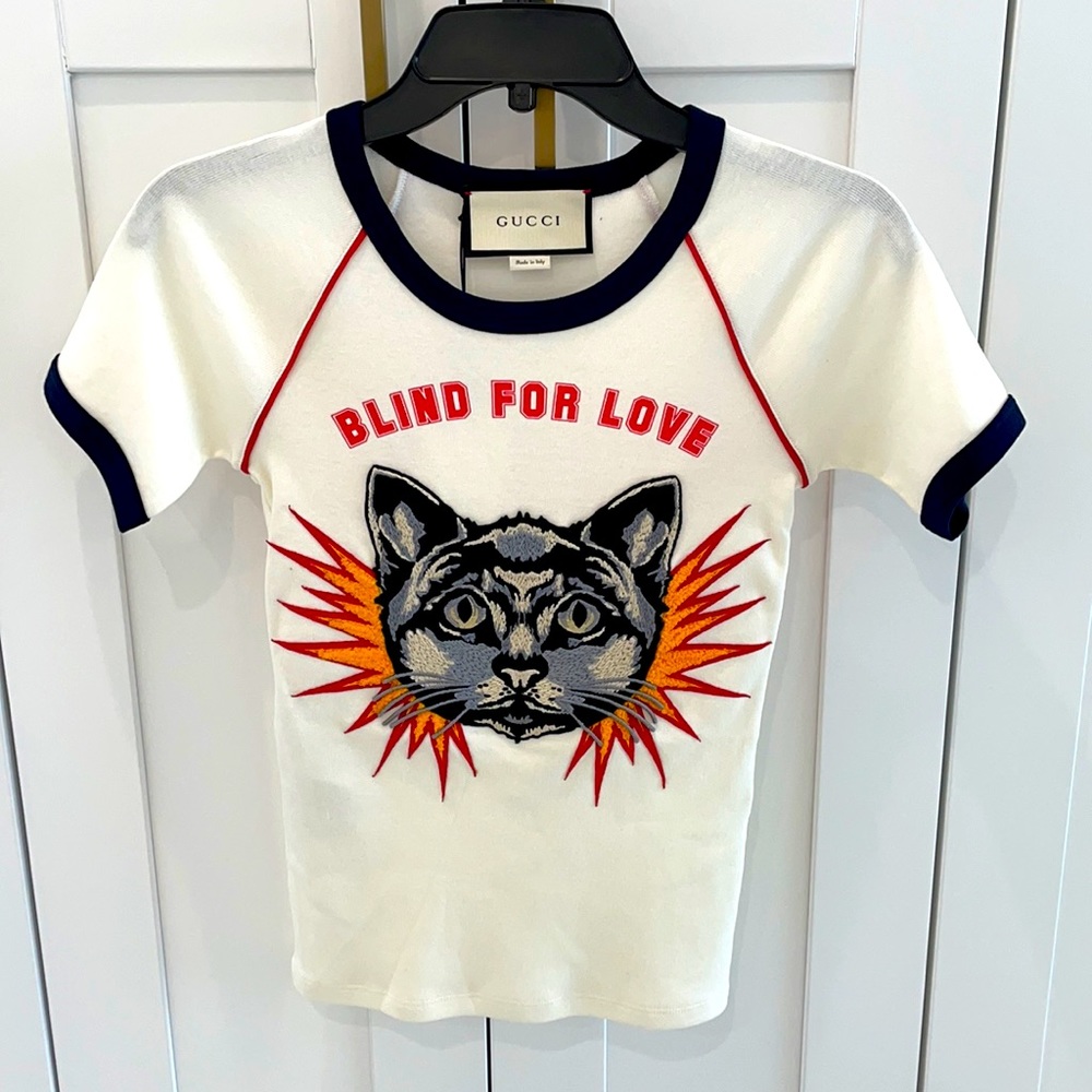 Gucci Blind for Love Embroidered T Shirt
